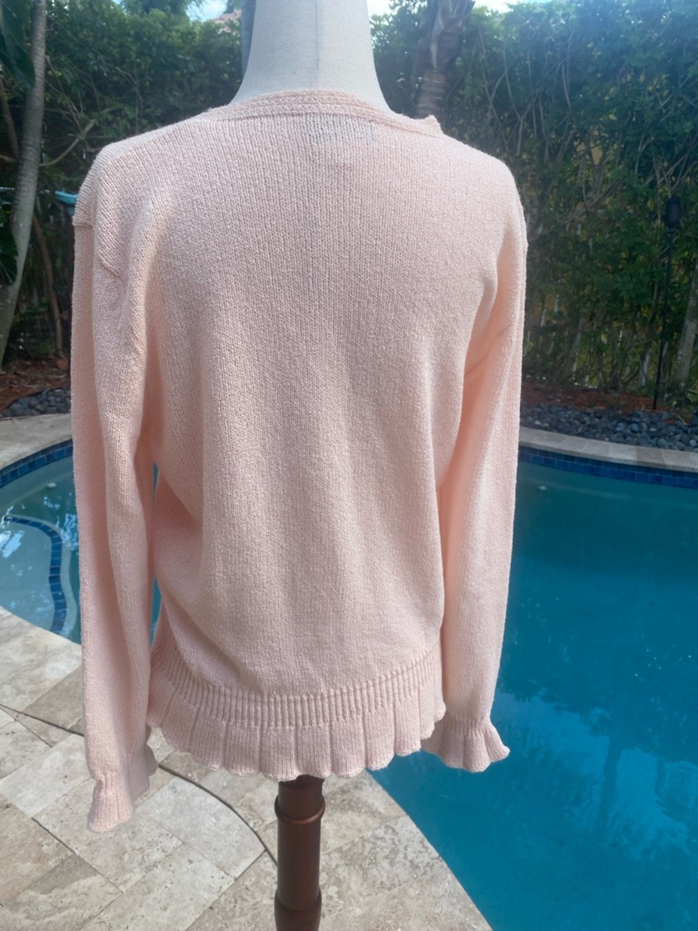 Vintage Pink Embroidered Button-Up Sweater Cardigan - Picture 3 of 11